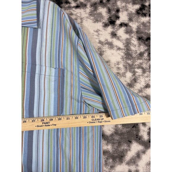 Tommy Bahama Shirt Mens Size Extra Large 100% Silk Striped Collared Casual - Picture 5 of 13